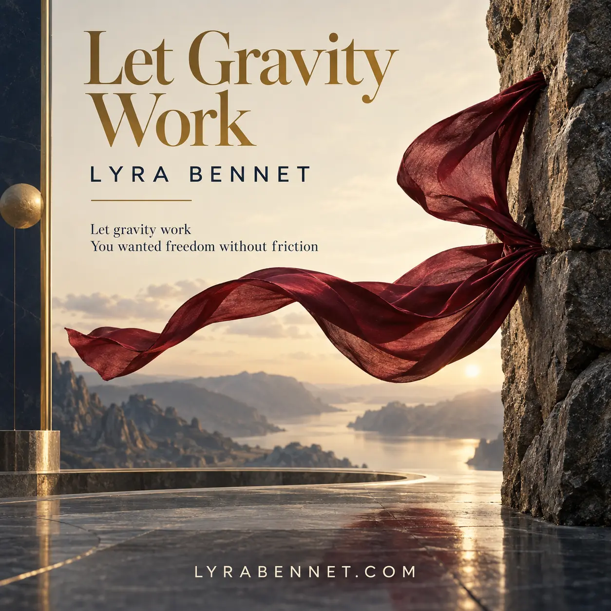 Let Gravity Work lyric art by Lyra Bennet: Let gravity work, You wanted freedom without friction