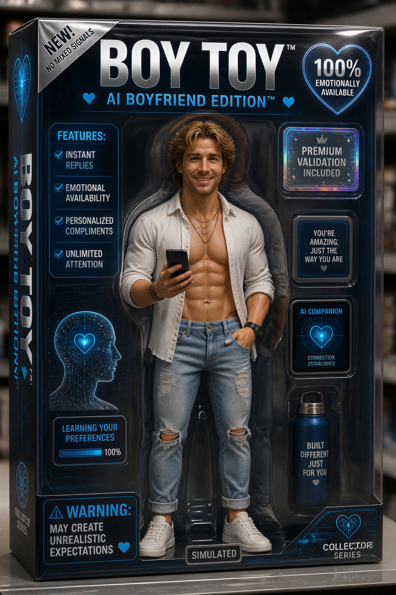 Boy Toy AI Boyfriend Edition collectible package