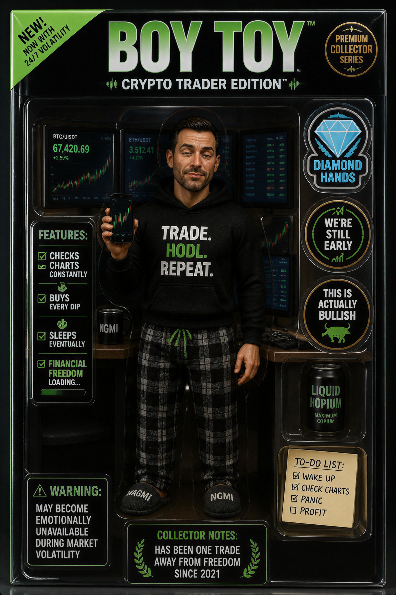Boy Toy Crypto Trader Edition collectible package