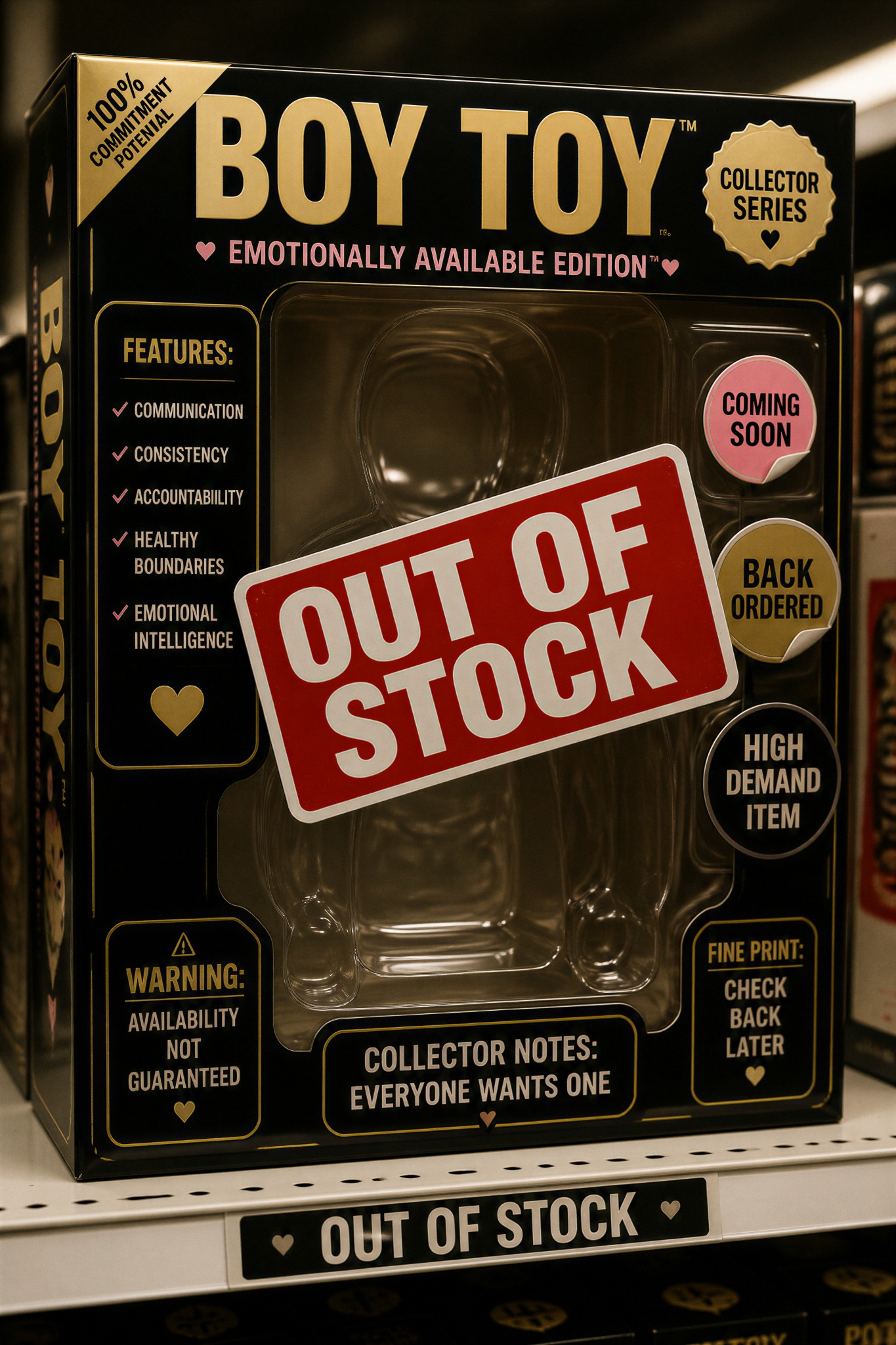 Boy Toy Emotionally Available Edition collectible package