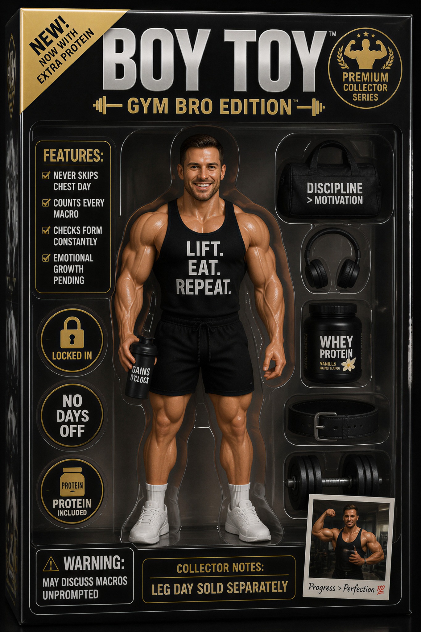 Boy Toy Gym Bro Edition collectible package