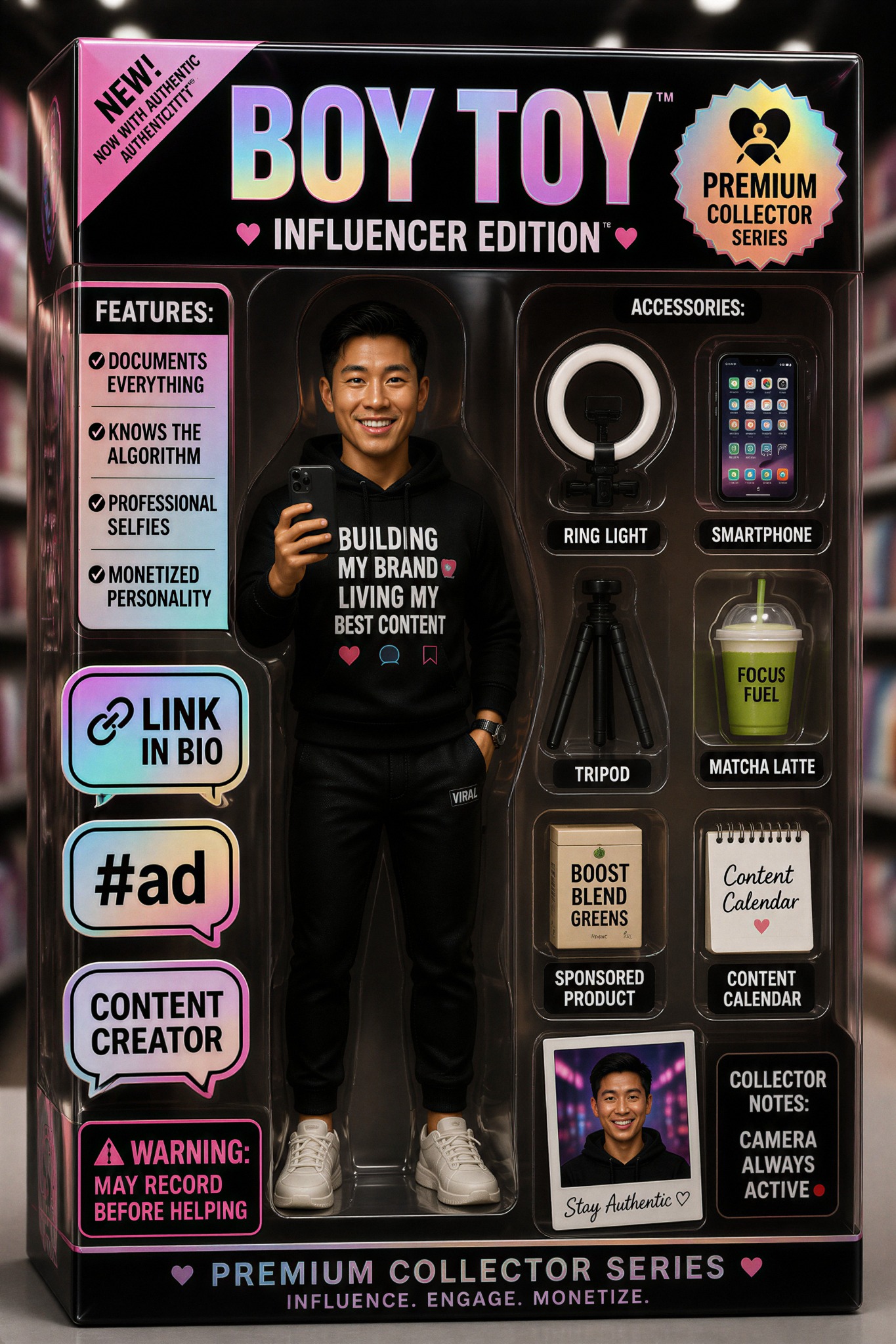 Boy Toy Influencer Edition collectible package