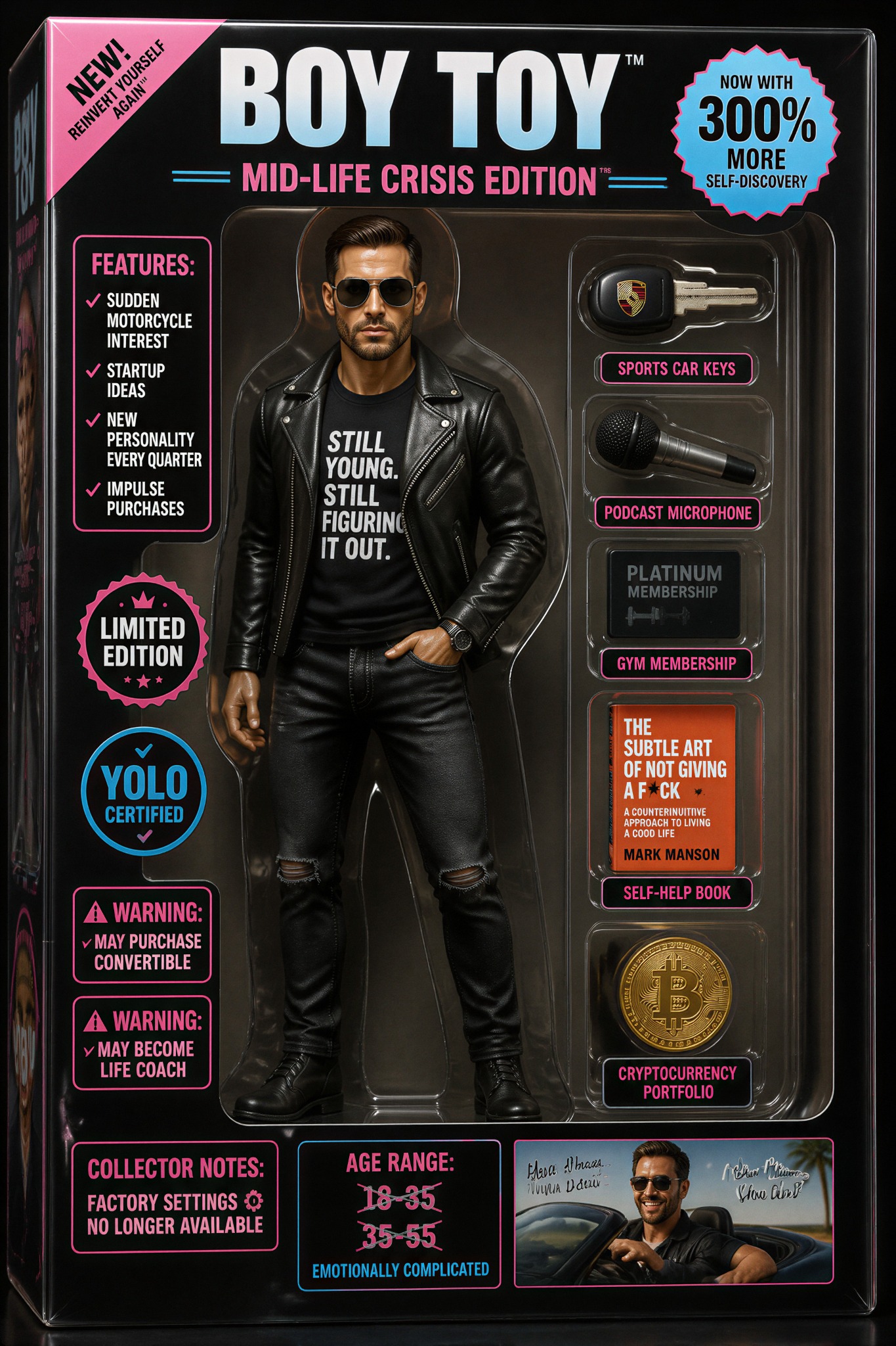 Boy Toy Mid-Life Crisis Edition collectible package